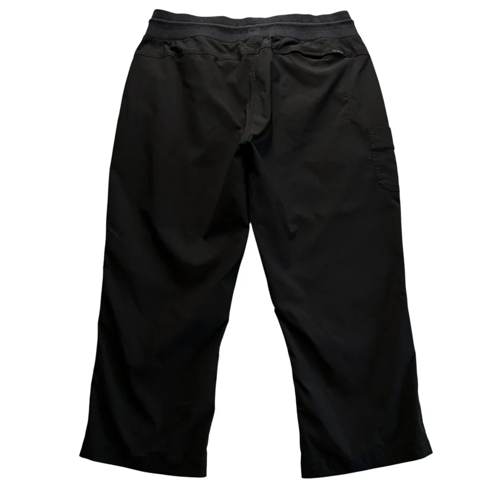 Columbia Women XL Black Capri Cargo Hiking Knit Waistband Drawstring Pants
 #354 - Picture 2 of 7